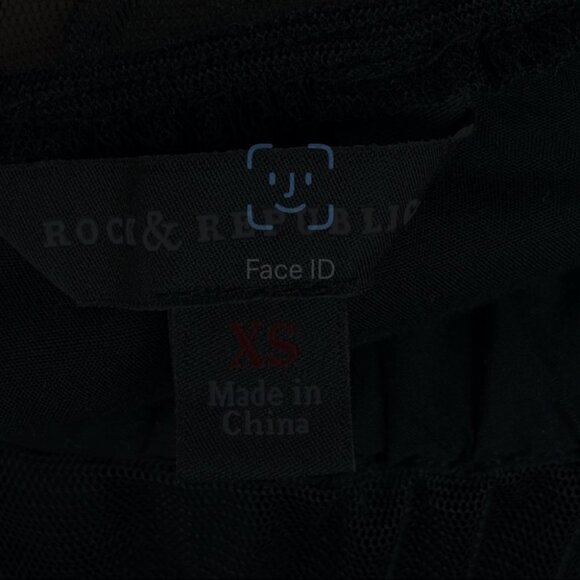 Rock & Republic Off-The-Shoulder Mesh Top Black Womens Size XS Bell Sleeve Boho - Picture 5 of 9